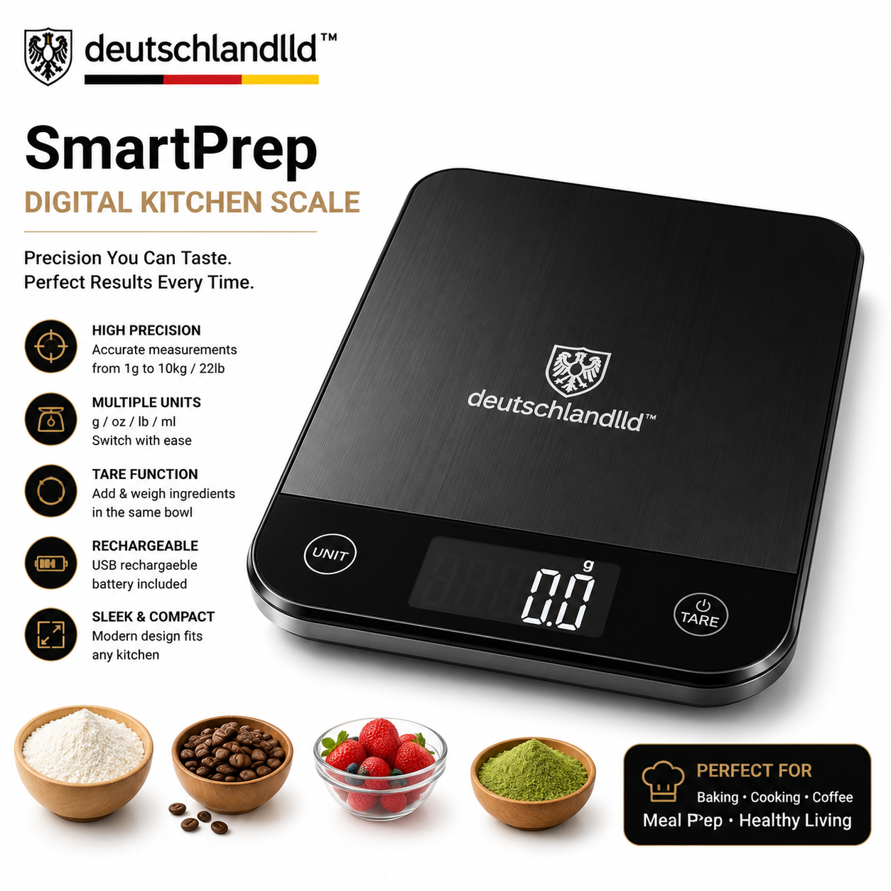 deutschlandlld™ SmartPrep Digital Kitchen Scale