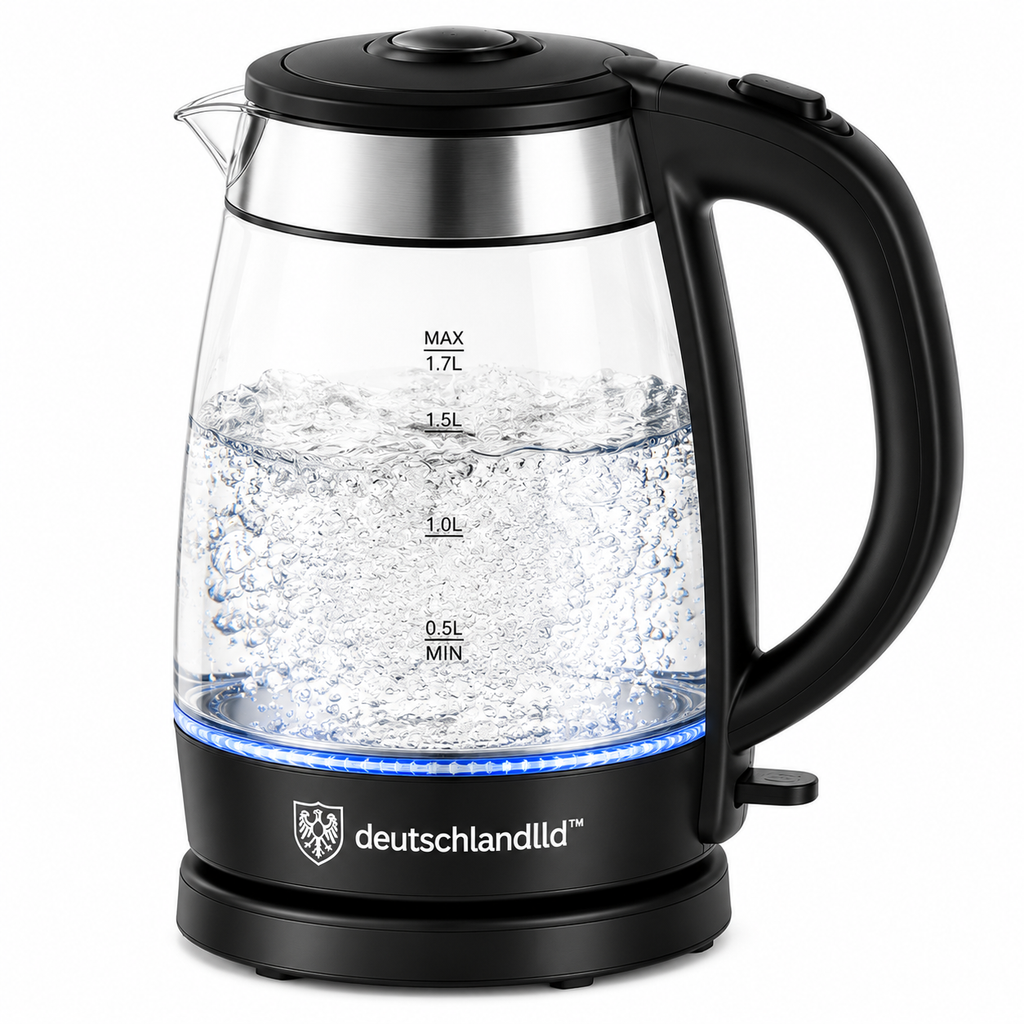 deutschlandlld™ CrystalEdge Glass Electric Kettle